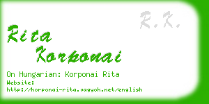 rita korponai business card